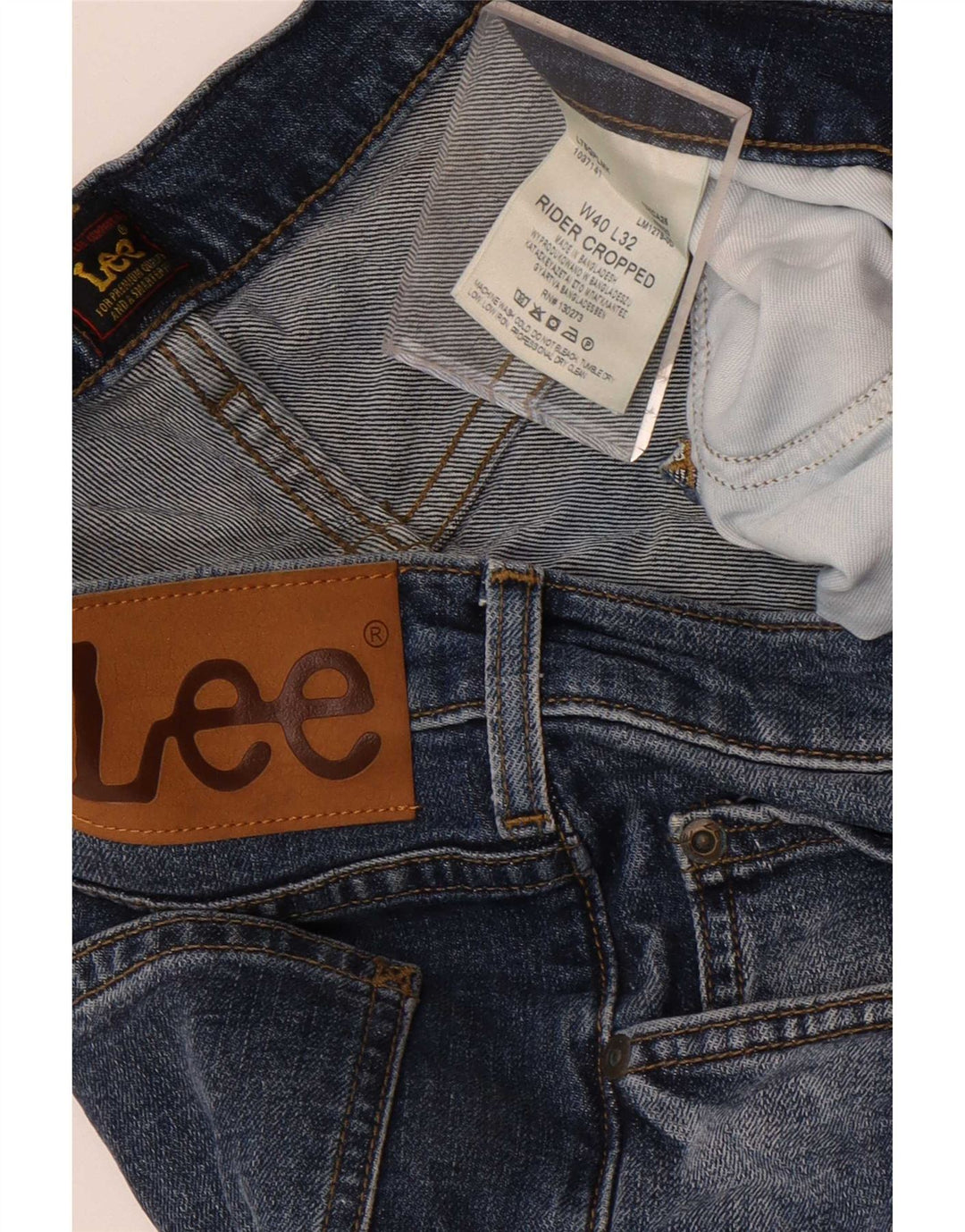 Męskie jeansy Lee Rider Cropped W40 L27 Niebieskie, bawełniane
