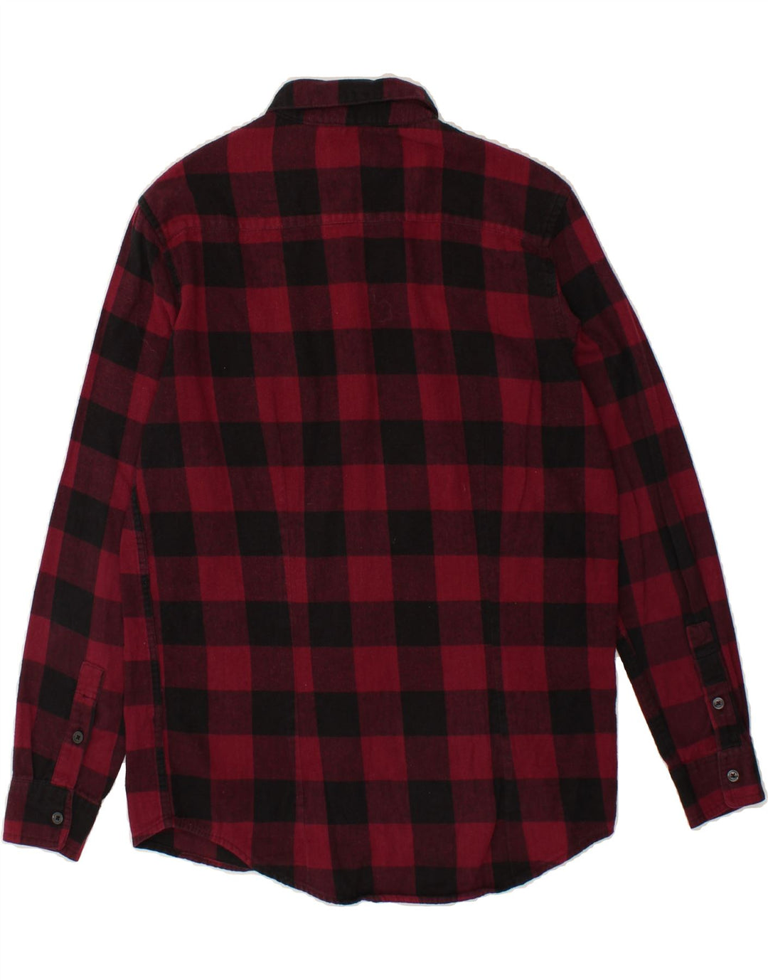 CHEAP MONDAY Mens Flannel Shirt Small Burgundy Gingham Cotton Vintage Cheap Monday and Second-Hand Cheap Monday from Messina Hembry 