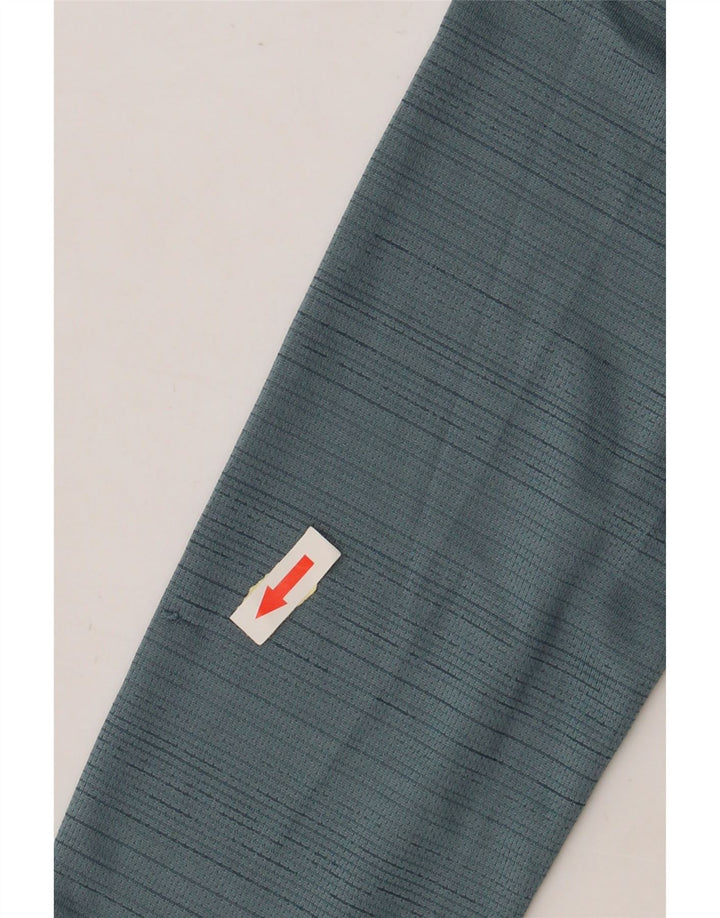 Męska koszulka NIKE Dri Fit z długim rękawem, średniej wielkości, niebieska, poliestrowa w prążki