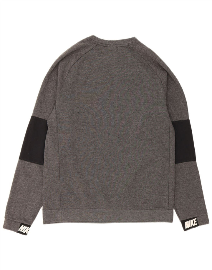 Męska bluza z grafiką Nike, mała, szara, bawełniana z blokami kolorów
