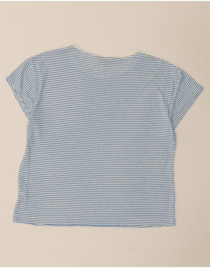 T-shirt damski Marks & Spencer Top UK 12, jasnoniebieski, lniany w paski