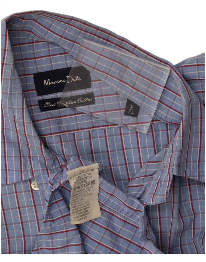 Koszula męska Massimo Dutti, rozmiar 44, bawełniana niebieska krata