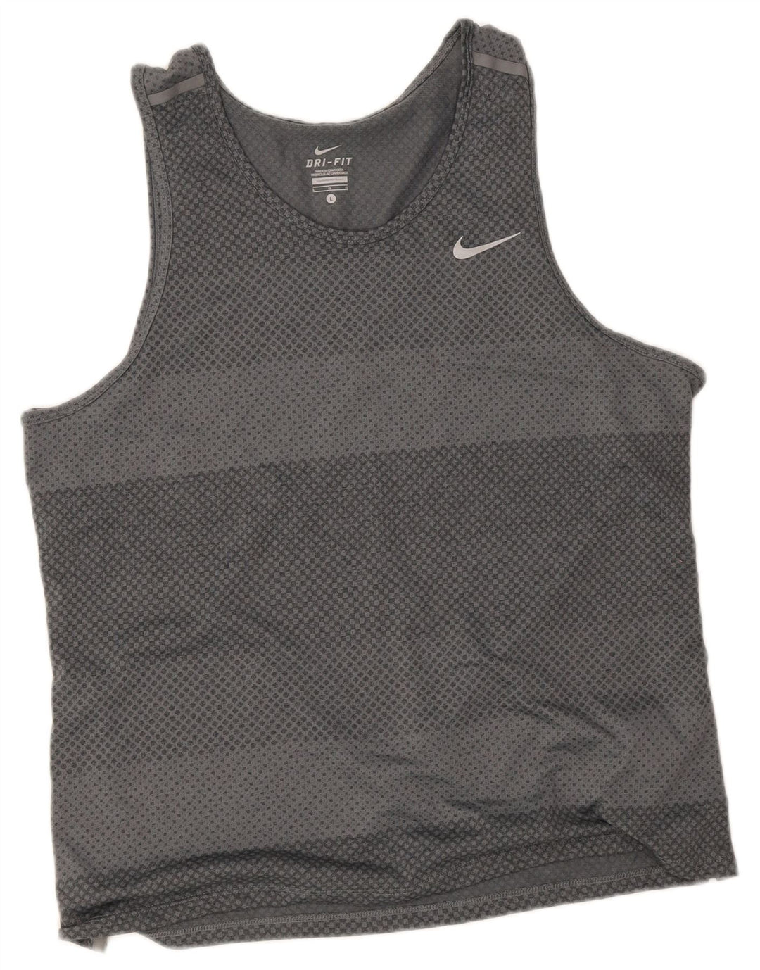 Męska kamizelka Nike Dri Fit, duża, szara, poliestrowa w paski