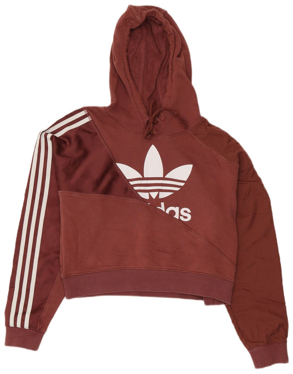 Damska bluza z kapturem Adidas Graphic Crop UK 12 Średnia bordowa bawełna