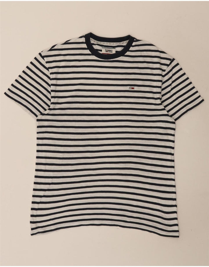 T-shirt męski Tommy Hilfiger w średnie białe paski