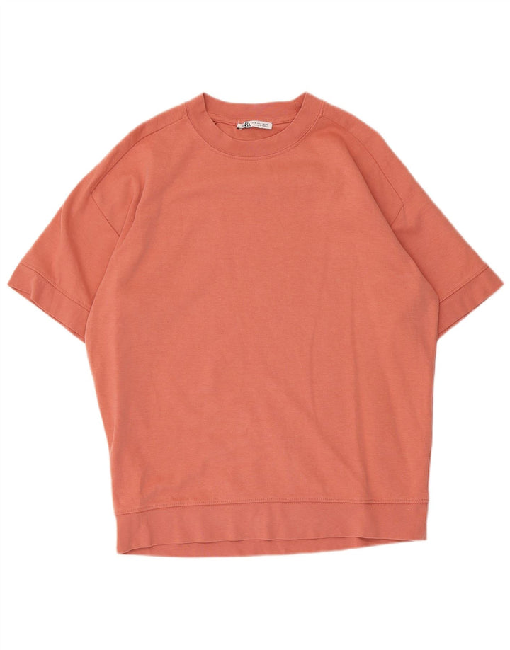 Damska bluza oversize z krótkim rękawem Zara UK 10 Small Pink