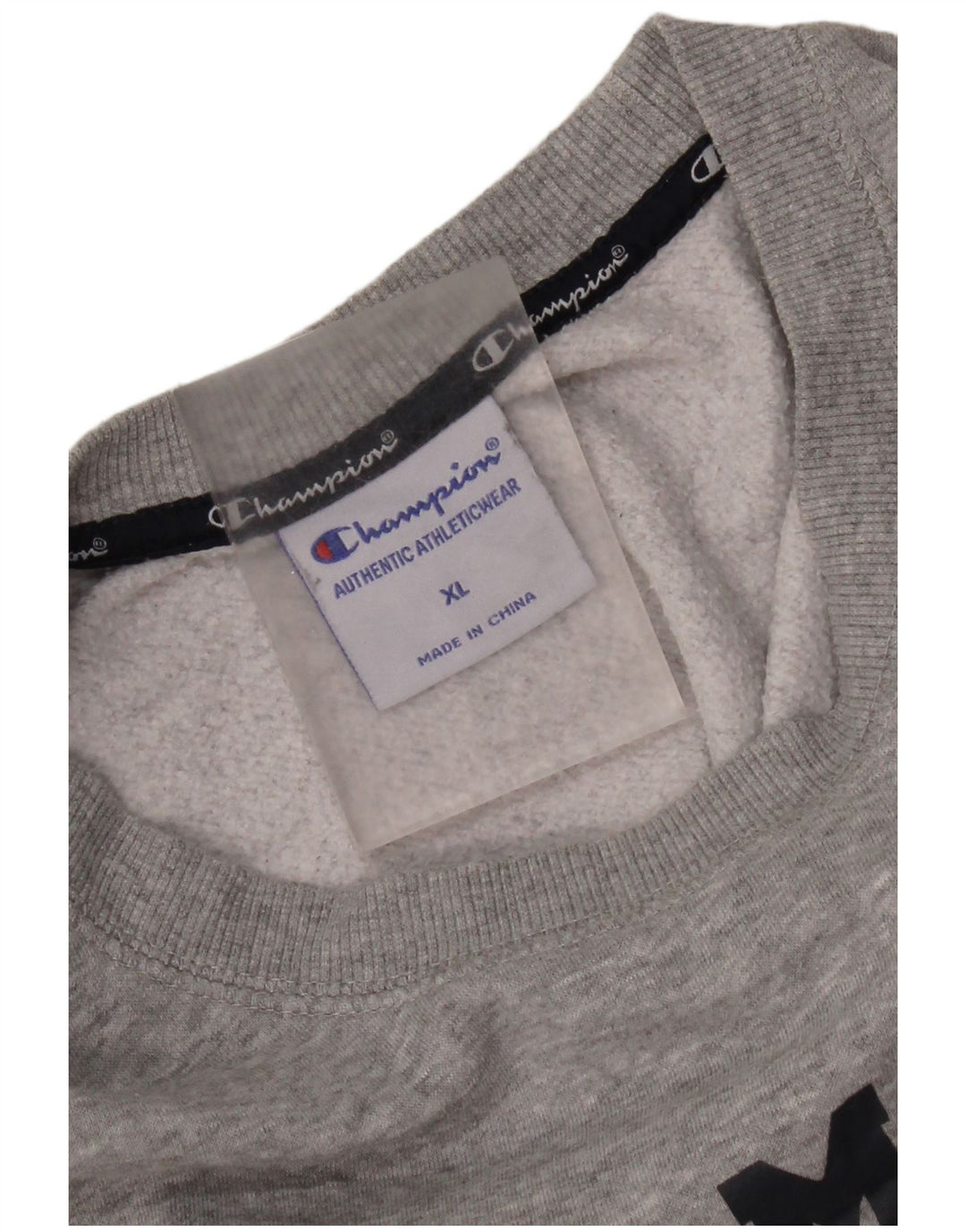 Męski sweter z grafiką Champion XL, szary, bawełniany