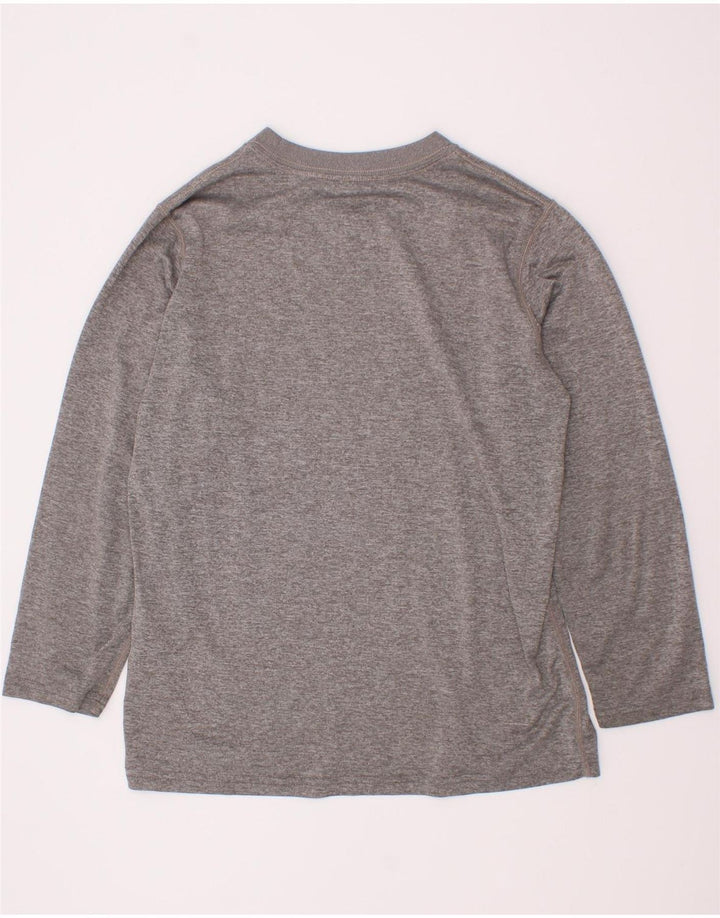Chłopięca koszulka z grafiką Nike Dri Fit z długim rękawem, 8-9 lat, mała, szary poliester