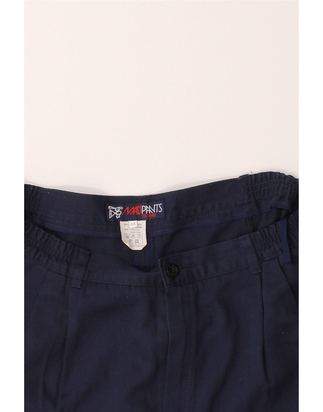 VINTAGE Womens Chino Shorts IT 44 Medium W23  Navy Blue Polyester Vintage Vintage and Second-Hand Vintage from Messina Hembry 