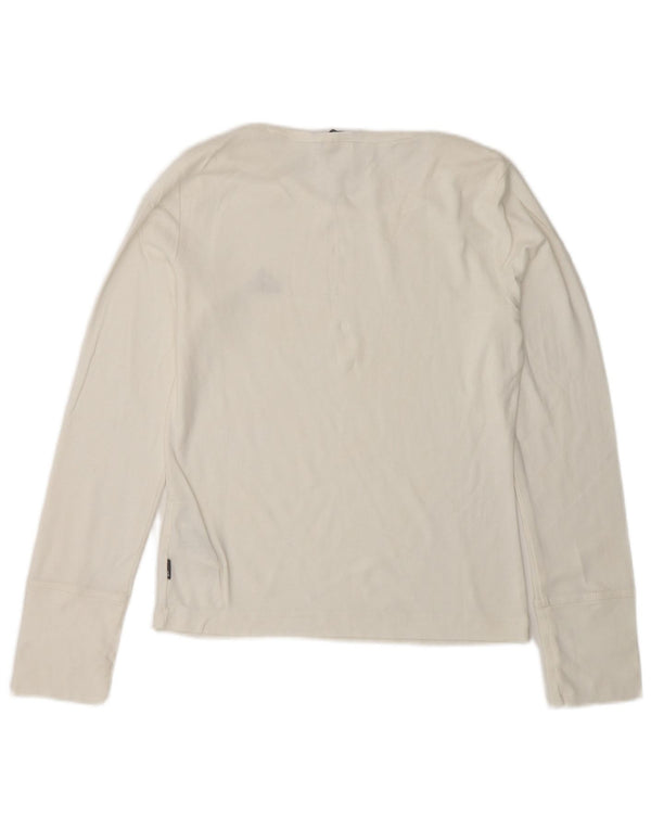 Damski top ADIDAS z długim rękawem, UK 10, mały, biały, bawełniany