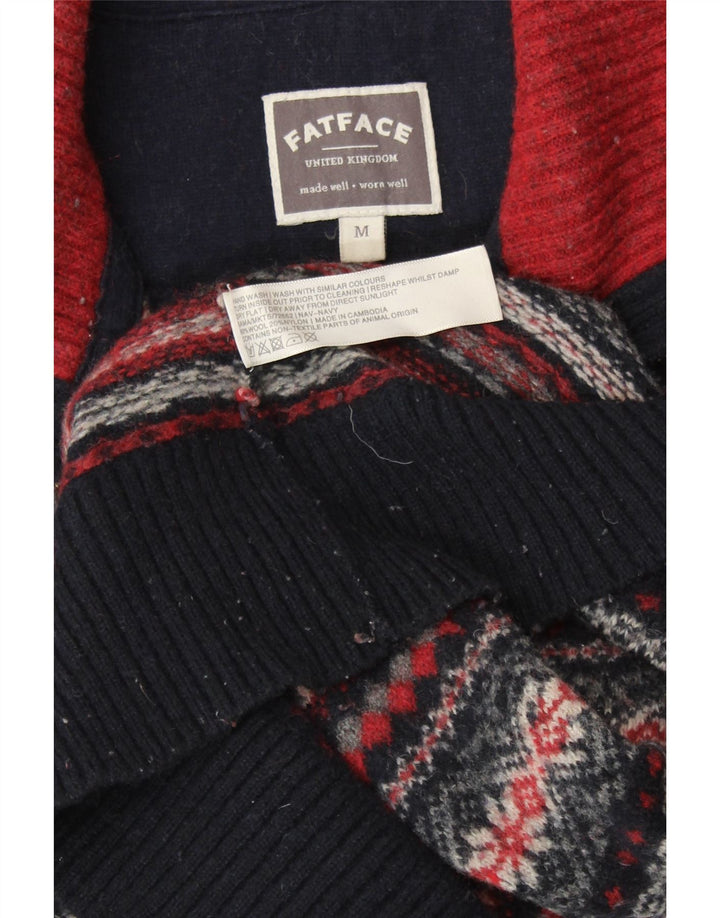 Damski sweter zapinany na zamek FAT FACE UK 14 Średni granatowy Fair Isle