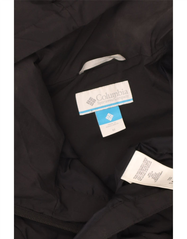 Damski płaszcz z kapturem i wyściełanym kapturem Columbia UK 12 Średni czarny nylon
