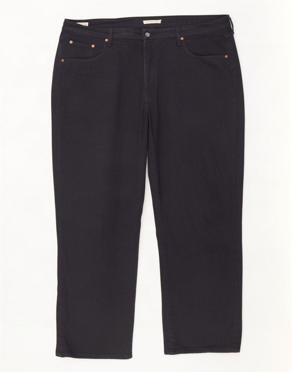 Damskie jeansy Levi's Ribcage z wysokim stanem US 20 3XL W40 L27 Czarne