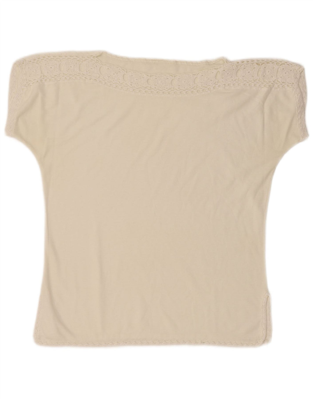 VINTAGE Womens Blouse Top UK 14 Medium Off White