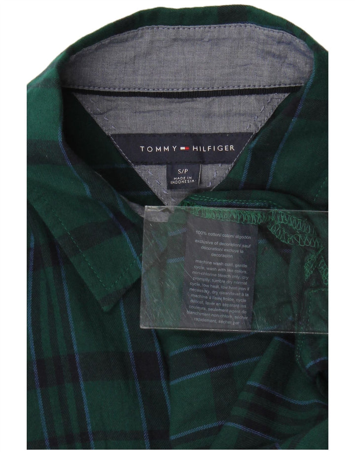 Damska koszula flanelowa oversize TOMMY HILFIGER UK 10 w małą zieloną kratkę