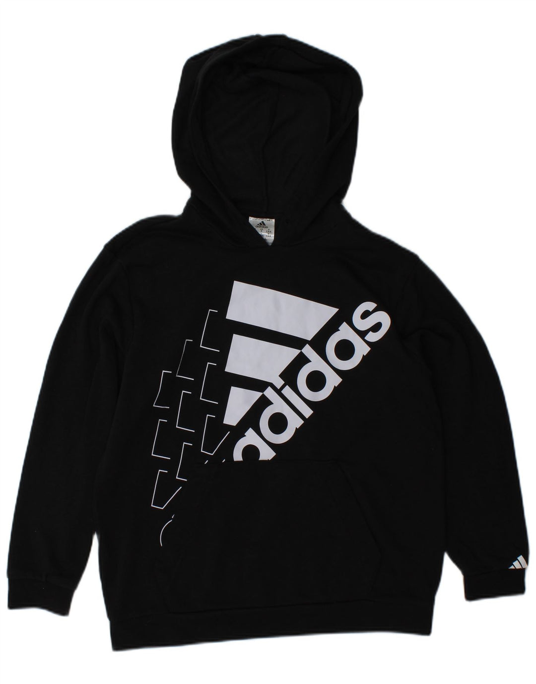 Damski sweter z kapturem ADIDAS z grafiką, UK 8/10, mały, czarny, bawełniany