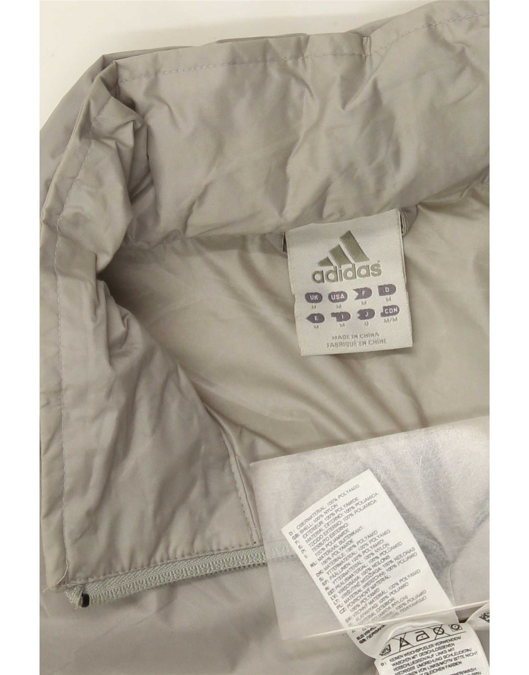 Męska kurtka przeciwdeszczowa Adidas UK 38 Średni szary nylon