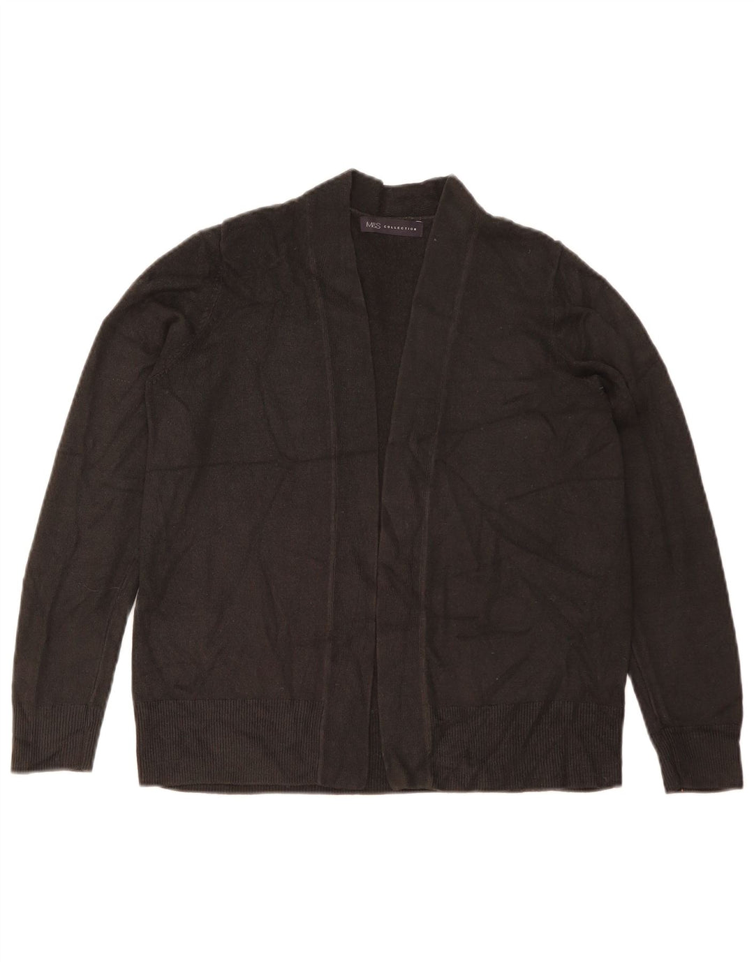 Marks & Spencer Damski sweter rozpinany UK 14 Średni czarny akryl