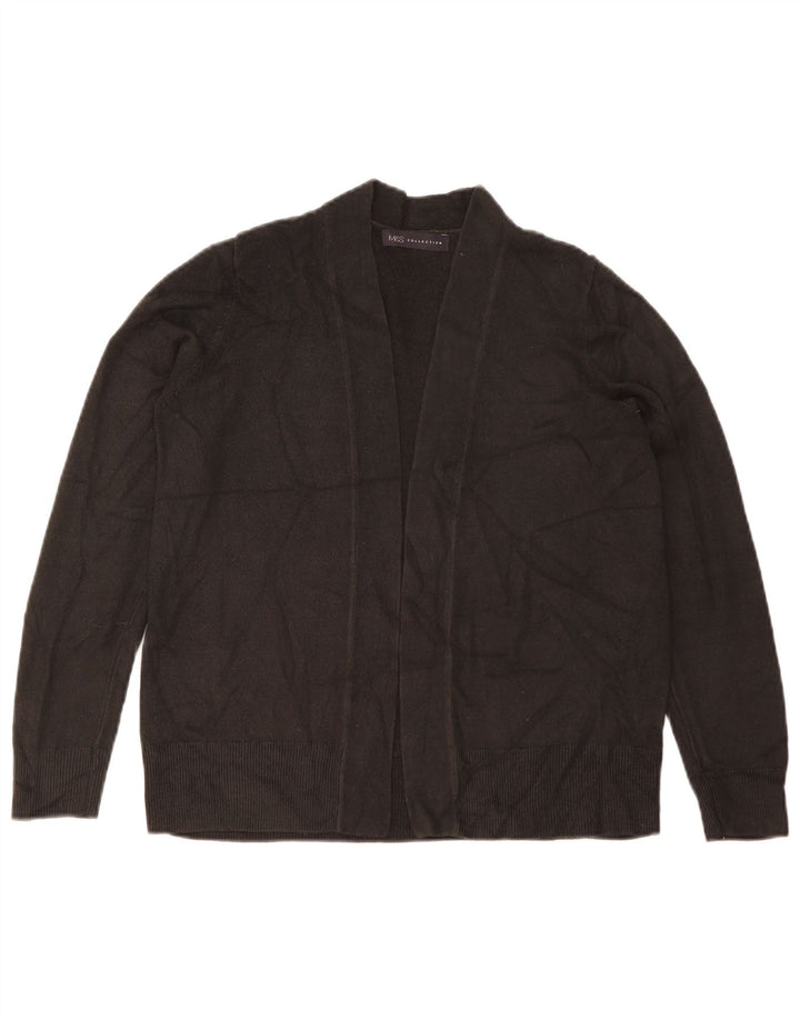 Marks & Spencer Damski sweter rozpinany UK 14 Średni czarny akryl
