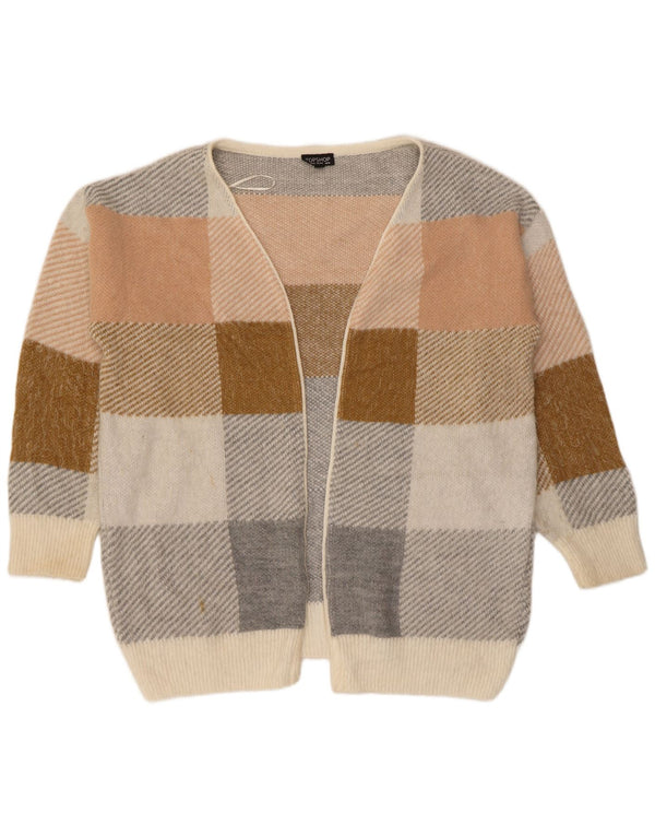 Damski sweter oversize Topshop UK 14, średni beż, akryl w kratkę