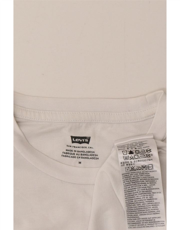 Męska koszulka z grafiką Levi's, średnia, biała bawełna