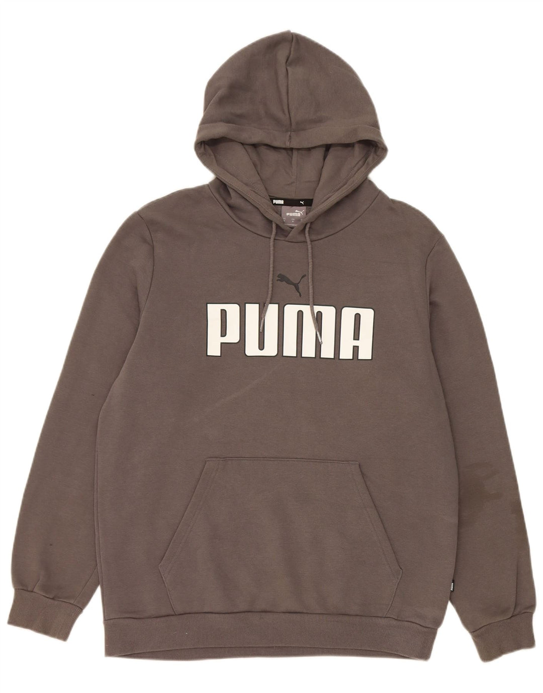 Męski sweter z kapturem Puma z grafiką, średnioszary, bawełniany