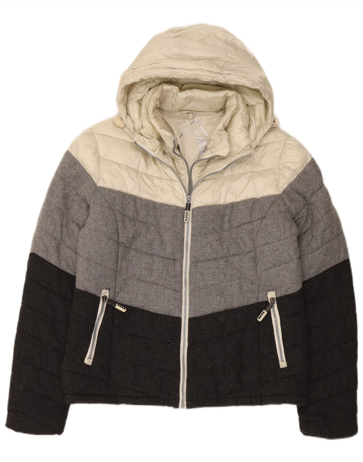 Damska wyściełana kurtka z kapturem Superdry UK 18 XL, wielobarwna, z blokami kolorów