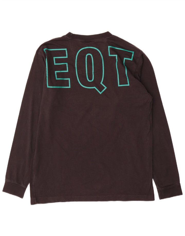 Męski top ADIDAS z grafiką, długim rękawem, dużą czarną bawełną z blokami kolorów