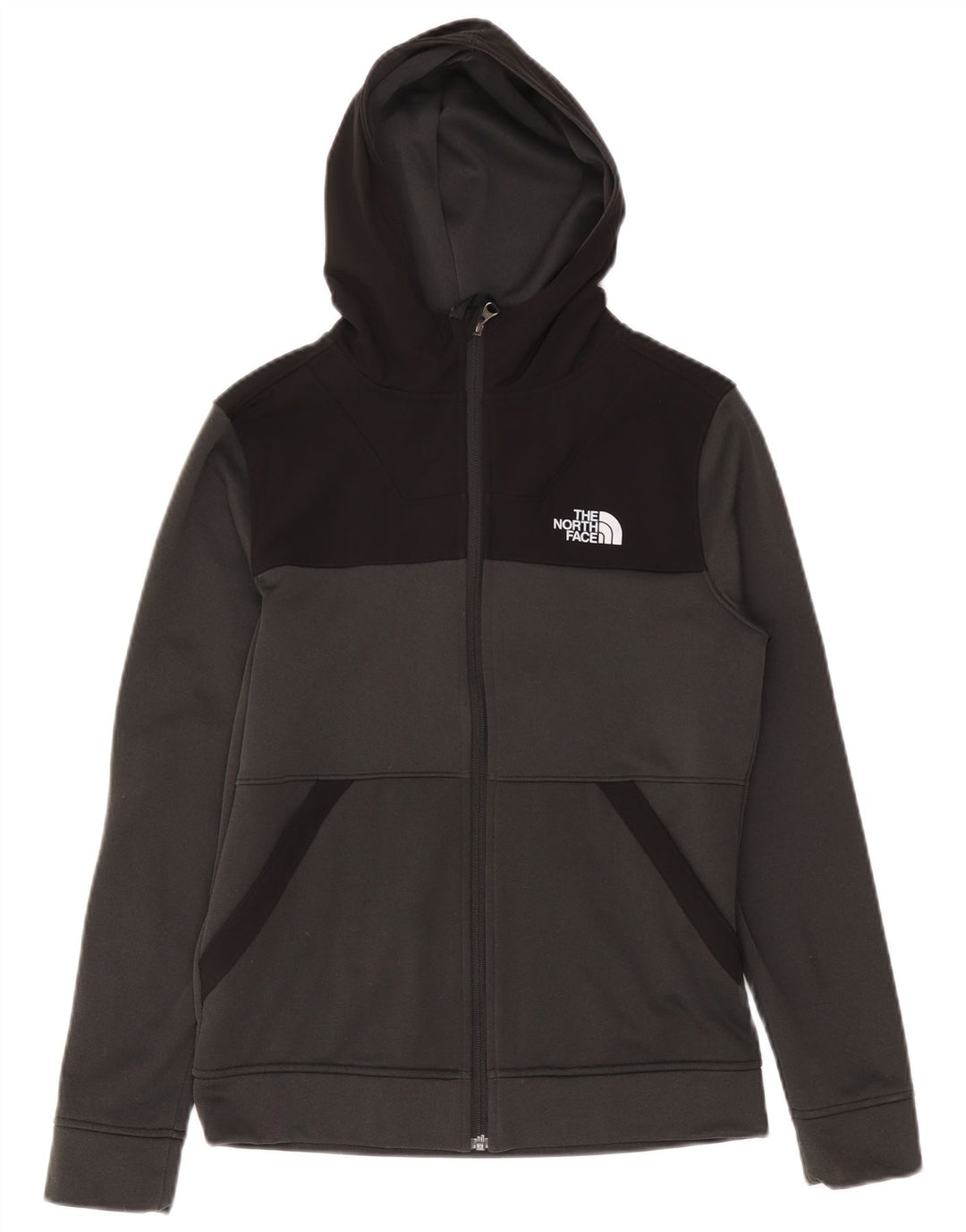Dziewczęcy sweter z kapturem i zamkiem The North Face 14-15 lat XL, szary, poliester