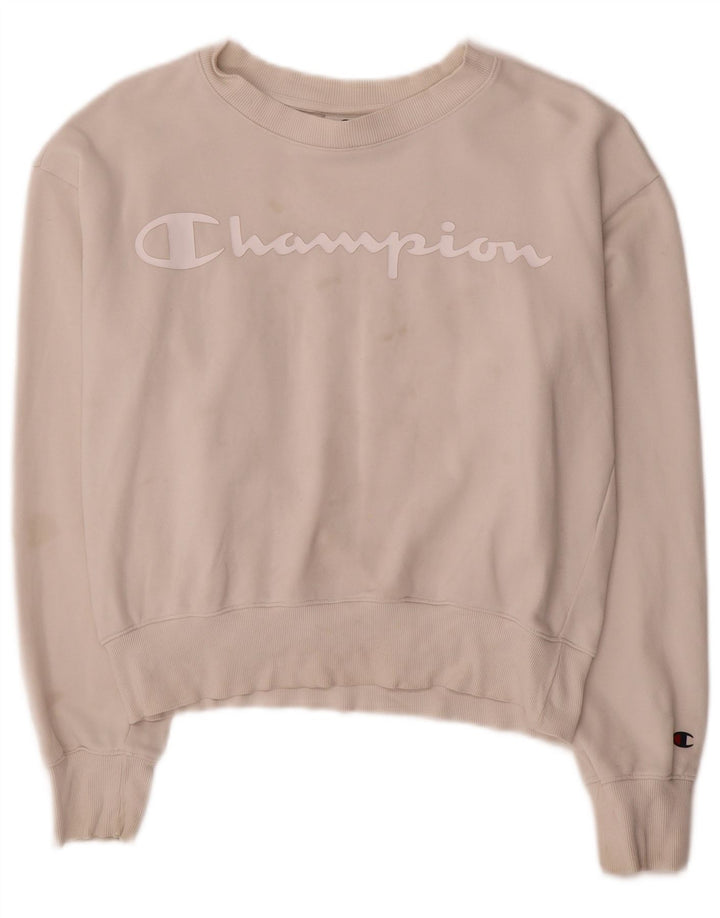 Damska bluza z grafiką Champion UK 14 Średnia biała bawełna