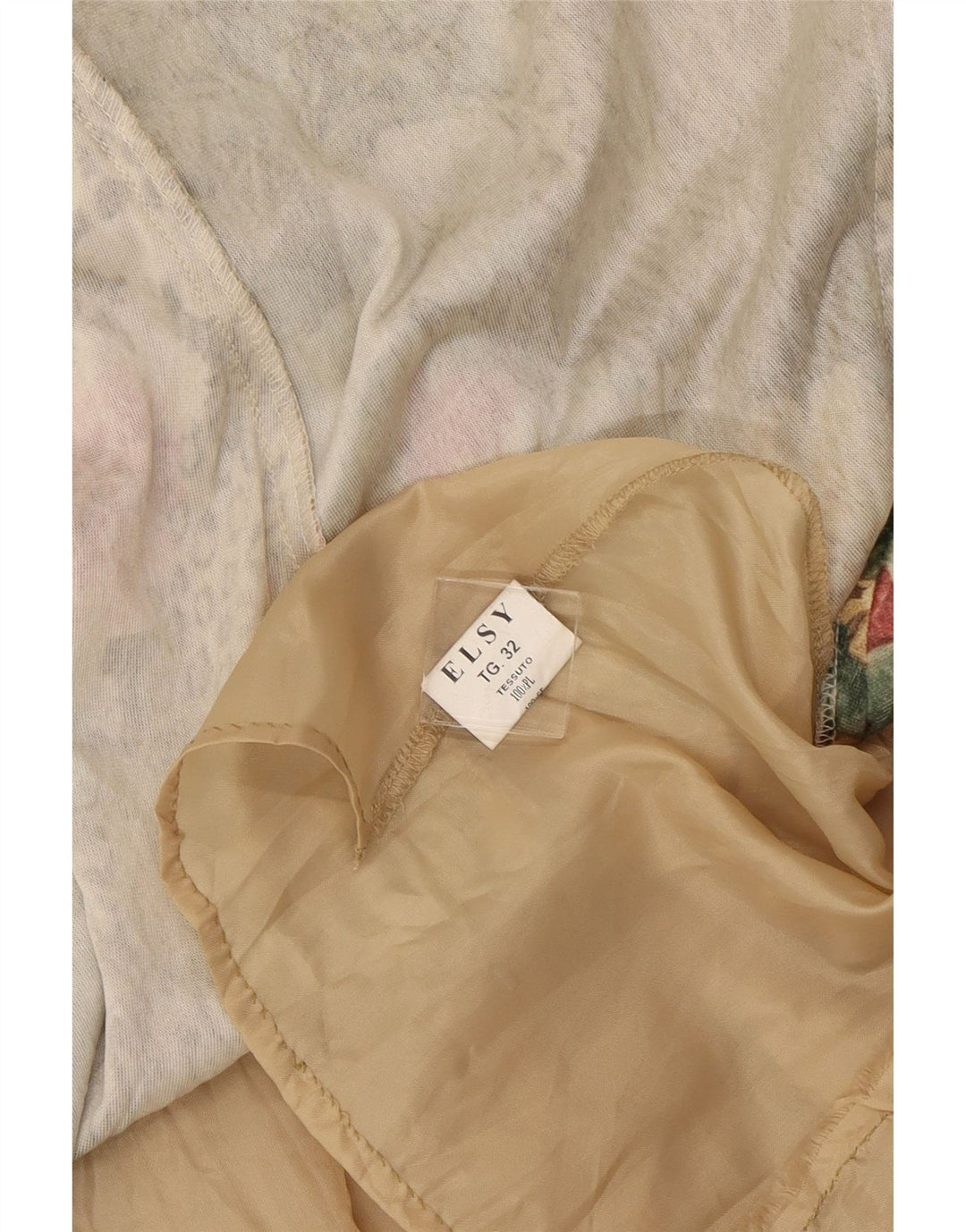 Damska asymetryczna spódnica VINTAGE IT 32 2XS W23 Brązowa, w kwiaty, poliester