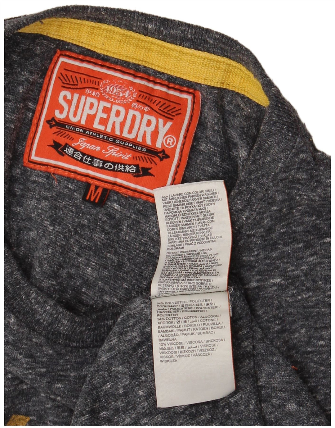 Męski T-shirt SUPERDRY z grafiką, średnioszary, bawełniany w cętki