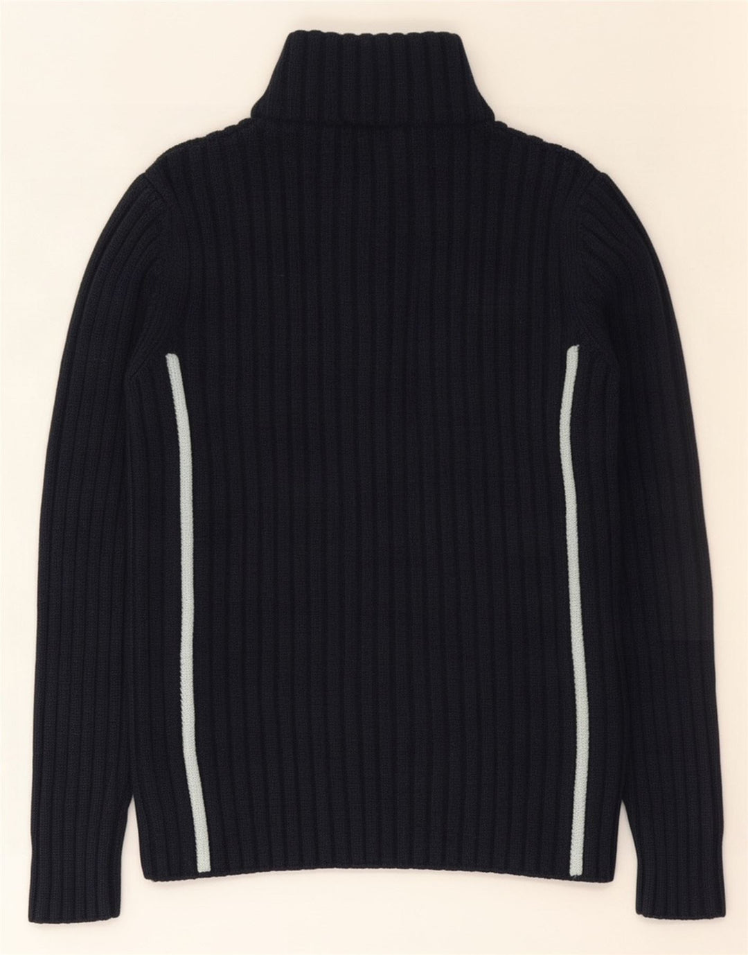 Trussardi Męski sweter zapinany na zamek Średni granatowy wełniany
