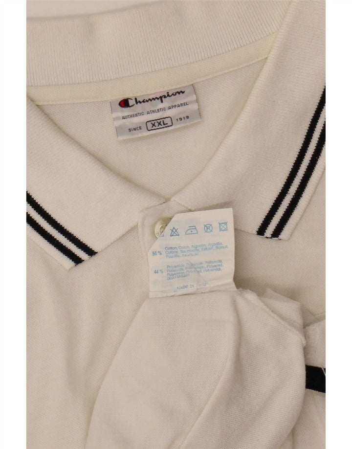 Męska koszulka polo CHAMPION 2XL Biała bawełna