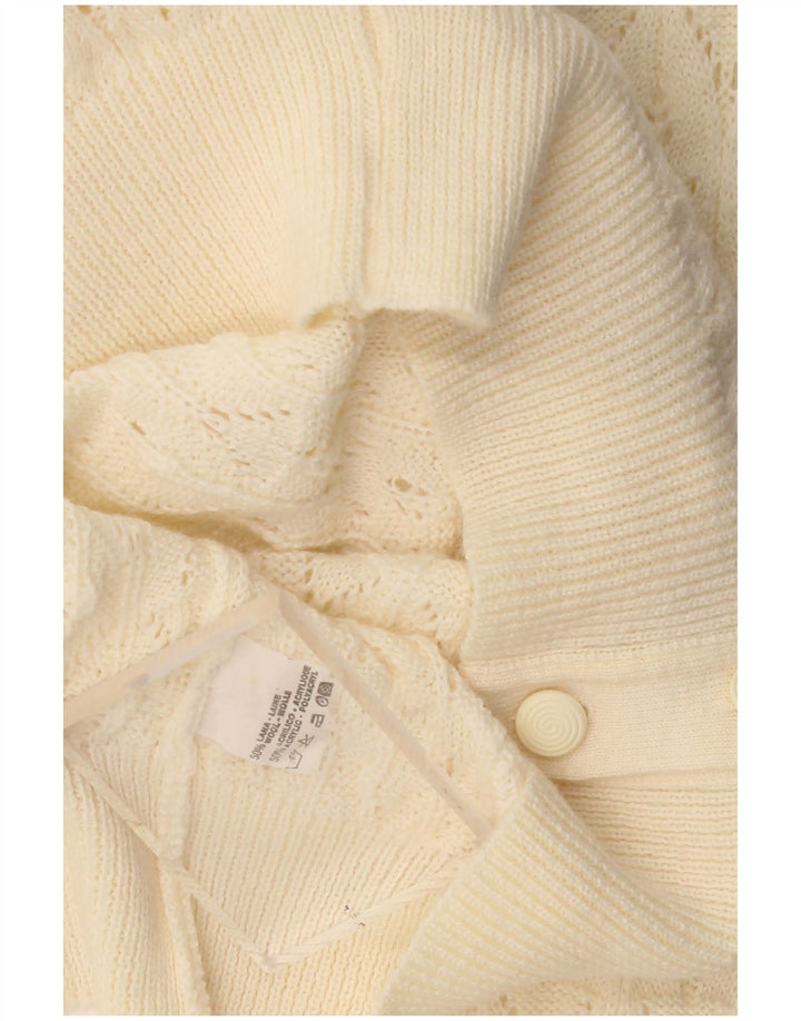 Sweter damski w stylu vintage, brytyjski 16, duży, beżowy, wełniany