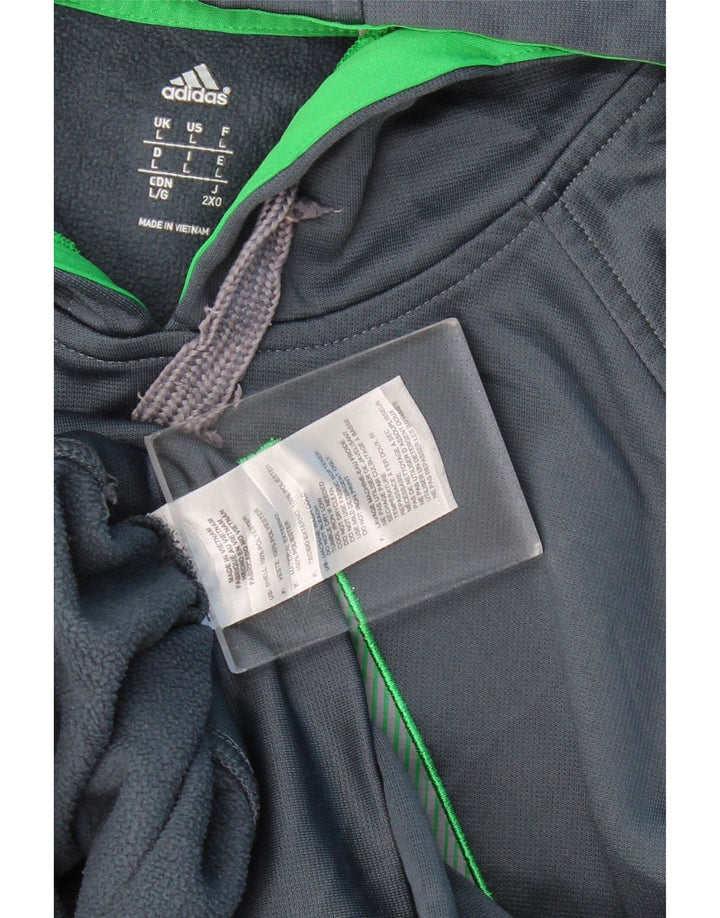 Męski sweter z kapturem ADIDAS z grafiką, duży, granatowy, poliester