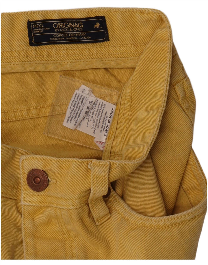Męskie spodenki jeansowe Jack & Jones o regularnym kroju, średnie W32, żółta bawełna