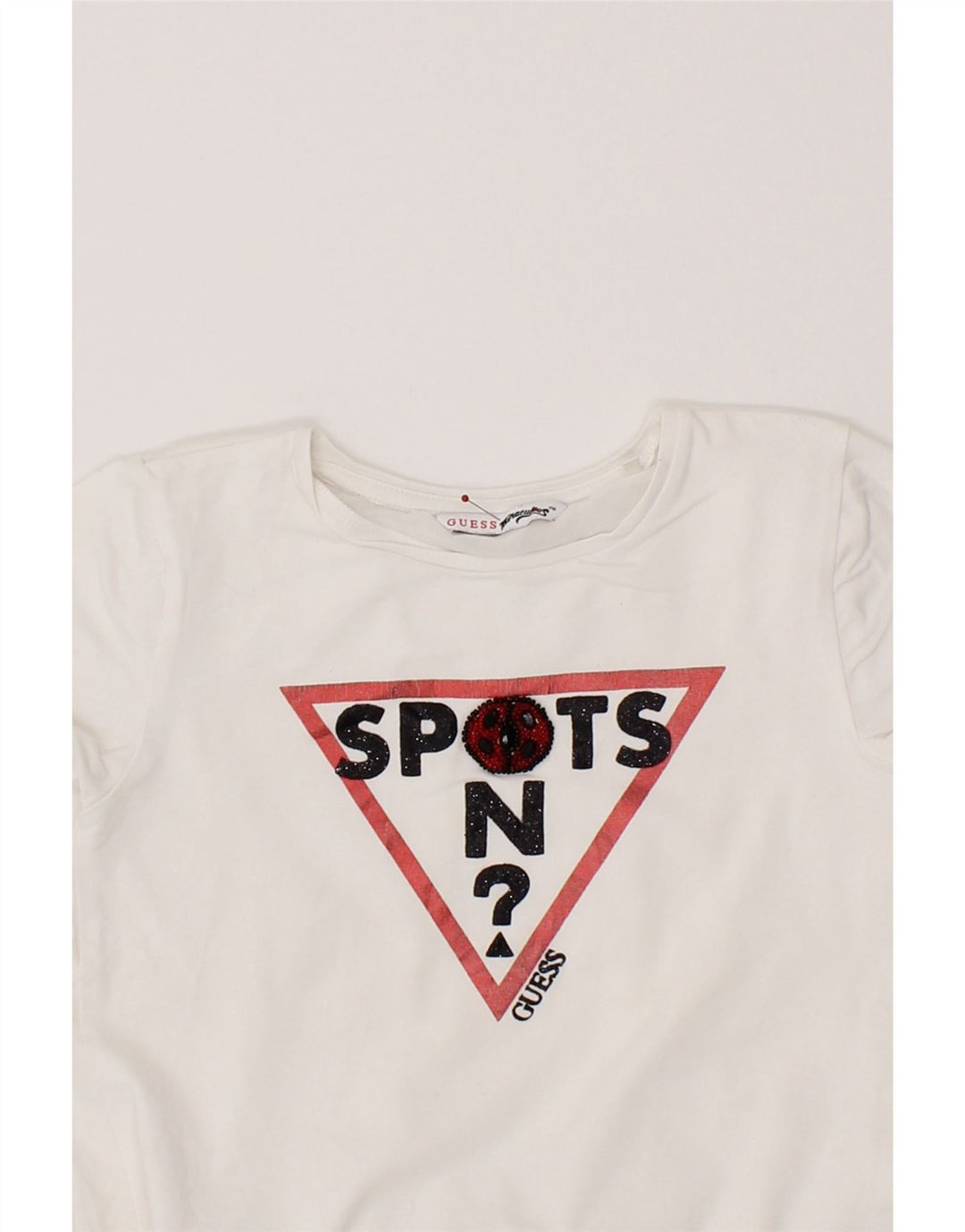 GUESS Girls Graphic T-Shirt Top 2-3 Years White Vintage Guess and Second-Hand Guess from Messina Hembry 