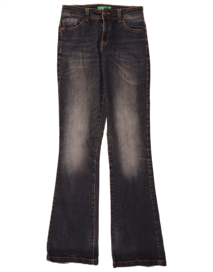 Damskie jeansy rozkloszowane Benetton W25 L33 Niebieskie