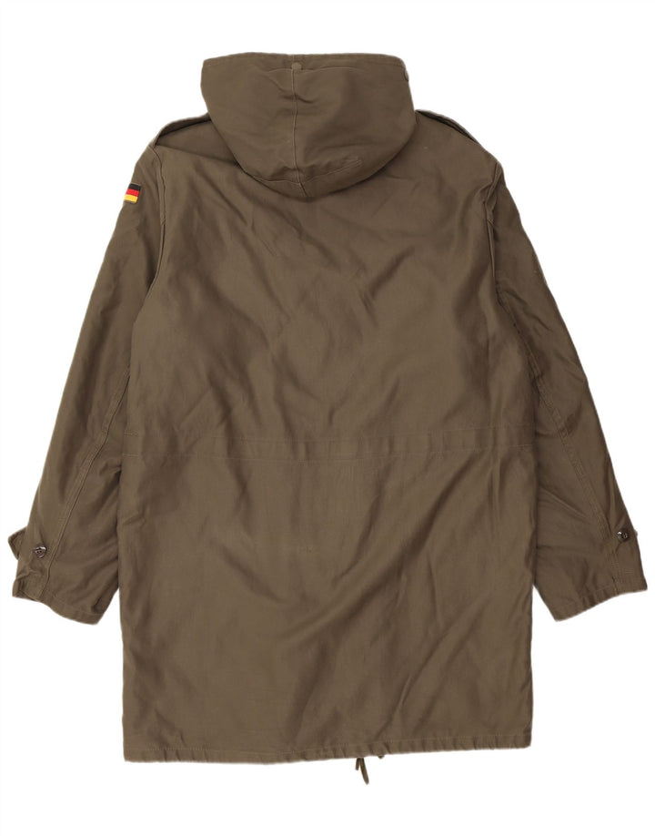 Vintage męska kurtka wojskowa z kapturem i kapturem UK 38 Medium Khaki