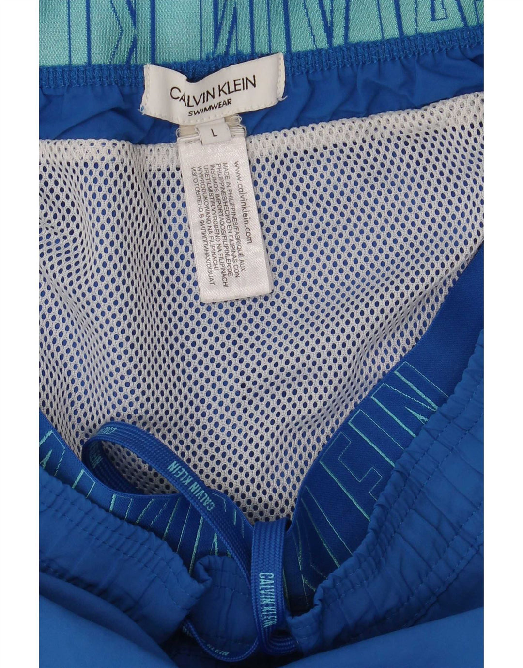 Męskie spodenki kąpielowe Calvin Klein, duże, niebieskie, poliestrowe