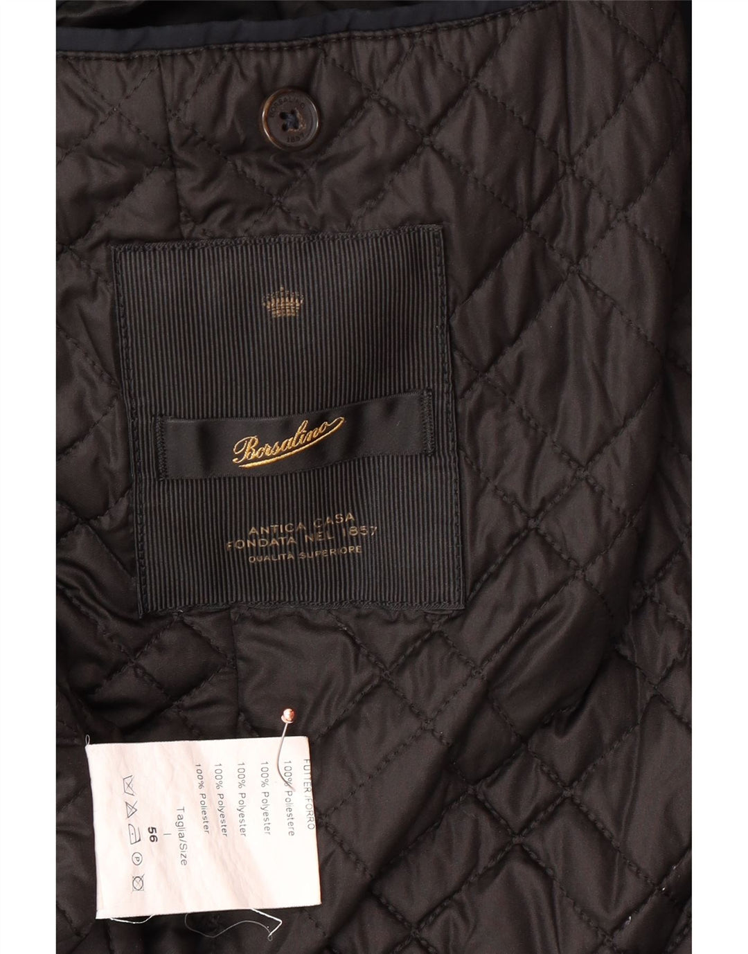 Płaszcz męski BORSALINO IT 56 3XL Granatowy Poliester Klasyczny