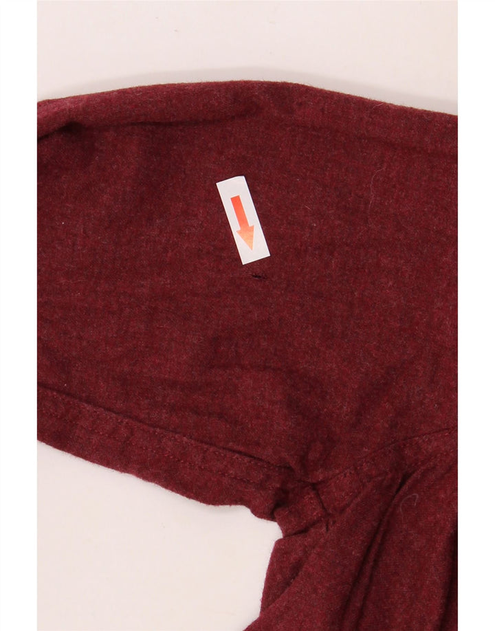 EDDIE BAUER Damska koszula oversize UK 10, mała, bordowa, bawełniana