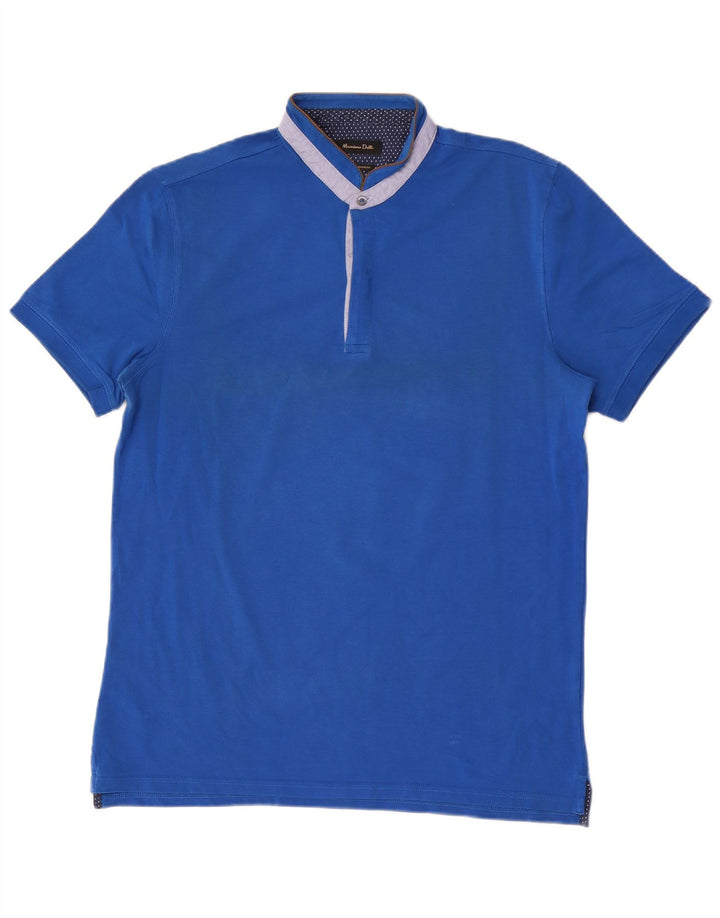 Męska koszulka polo Massimo Dutti, duża niebieska