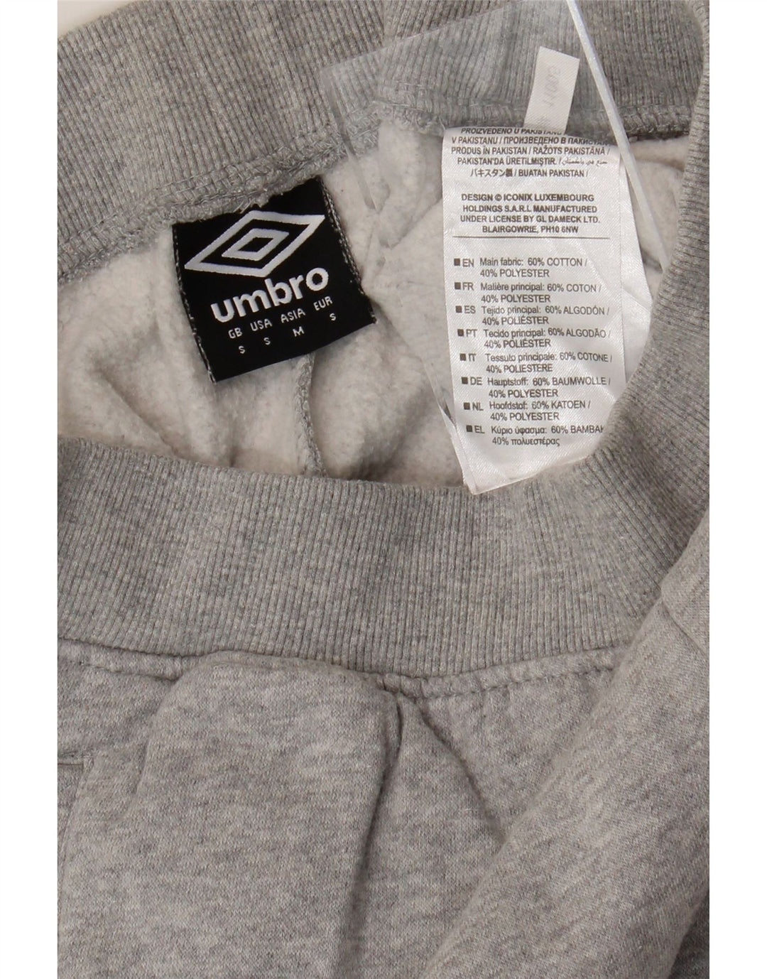 Męskie spodnie dresowe UMBRO z grafiką, małe, szare, bawełniane