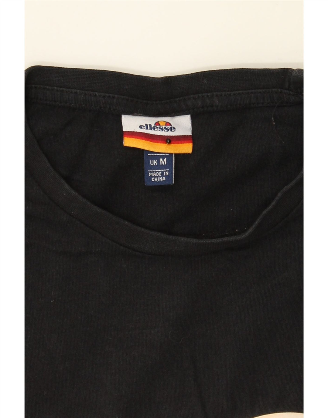 ELLESSE Mens Graphic T-Shirt Top Medium Black Cotton Vintage Ellesse and Second-Hand Ellesse from Messina Hembry 