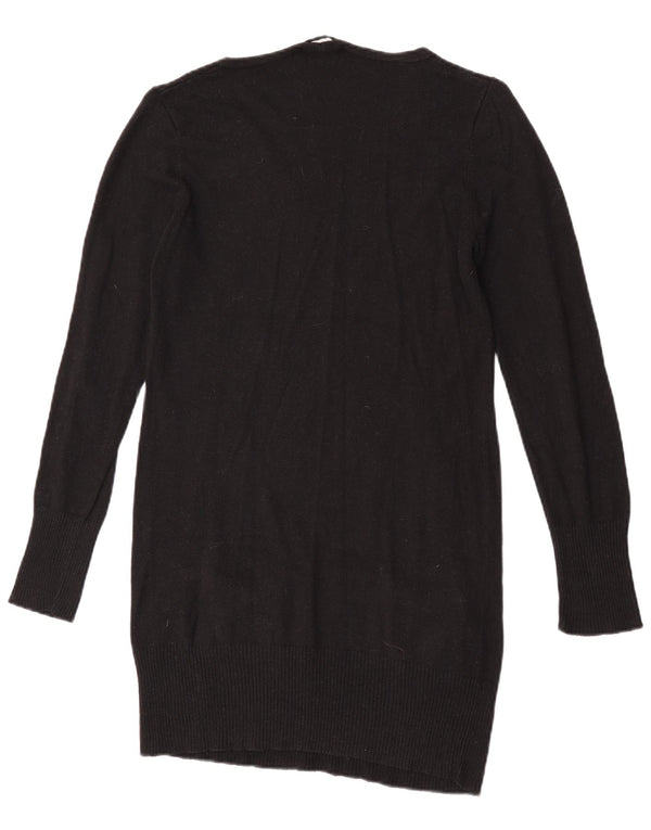 Marks & Spencer Womens Longline V-Neck Jumper Sweater UK 14 Medium Black