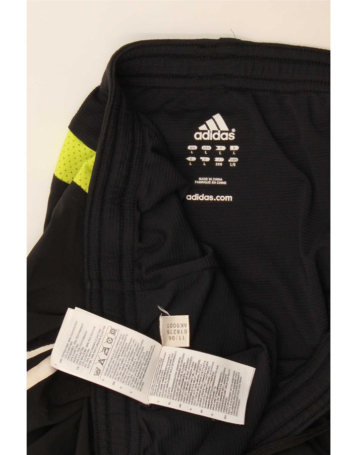 Męskie spodenki sportowe Adidas, duże, czarne, z blokami kolorów, poliestrowe