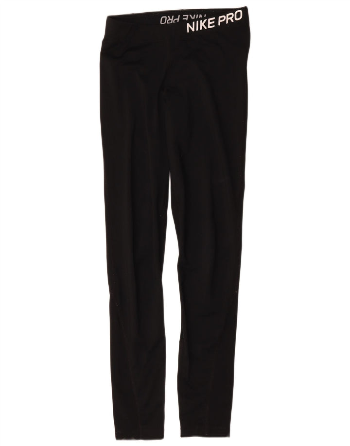 Damskie legginsy Nike Graphic UK 12, średnie czarne, bawełniane