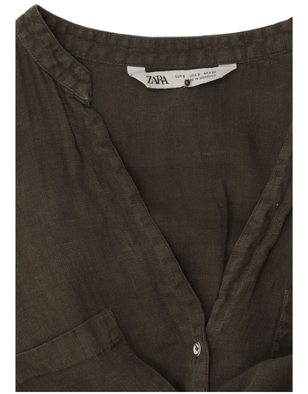 Damska bluzka koszulowa oversize Zara UK 10 Small Khaki